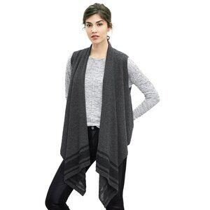 Banana Republic Drapey Open Sweater Vest Womens M Gray Wool Alpaca Mohair Preppy